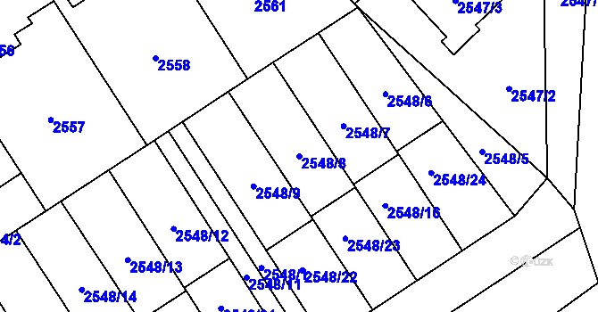 Parcela st. 2548/8 v KÚ Sviadnov, Katastrální mapa