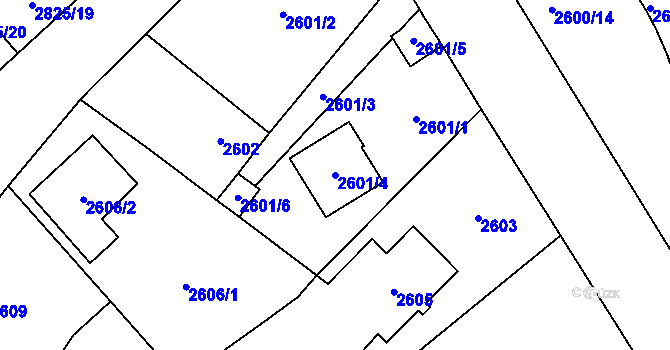 Parcela st. 2601/4 v KÚ Sviadnov, Katastrální mapa