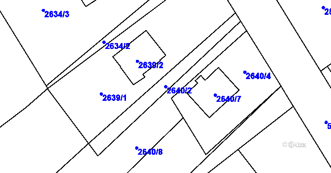 Parcela st. 2640/2 v KÚ Sviadnov, Katastrální mapa