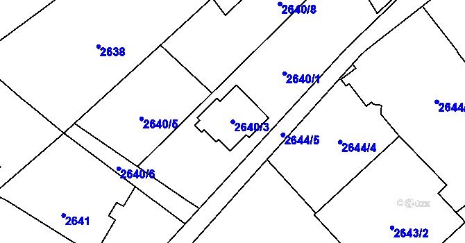 Parcela st. 2640/3 v KÚ Sviadnov, Katastrální mapa
