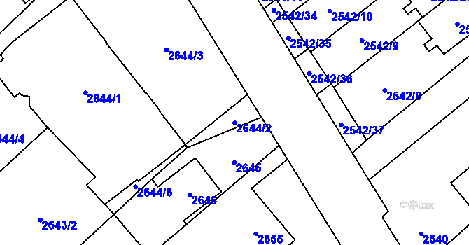 Parcela st. 2644/2 v KÚ Sviadnov, Katastrální mapa