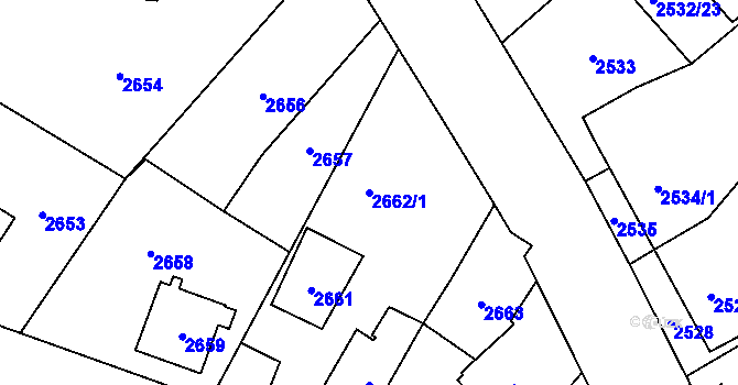 Parcela st. 2662/1 v KÚ Sviadnov, Katastrální mapa