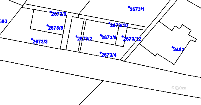 Parcela st. 2673/4 v KÚ Sviadnov, Katastrální mapa