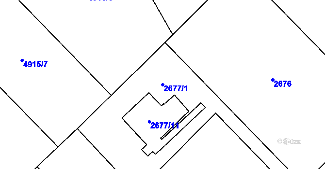 Parcela st. 2677/1 v KÚ Sviadnov, Katastrální mapa