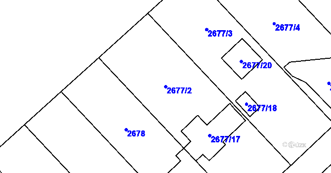 Parcela st. 2677/2 v KÚ Sviadnov, Katastrální mapa