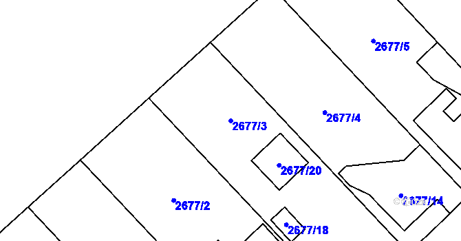 Parcela st. 2677/3 v KÚ Sviadnov, Katastrální mapa