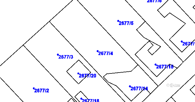 Parcela st. 2677/4 v KÚ Sviadnov, Katastrální mapa