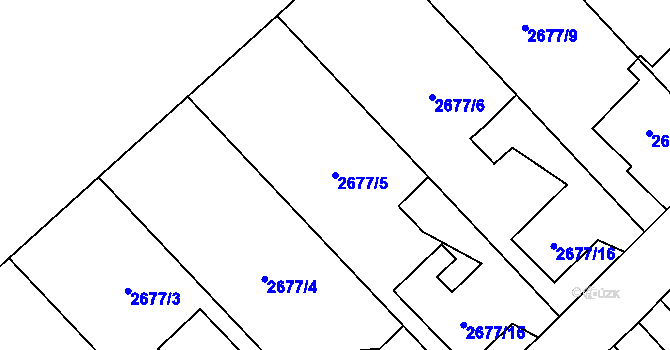 Parcela st. 2677/5 v KÚ Sviadnov, Katastrální mapa