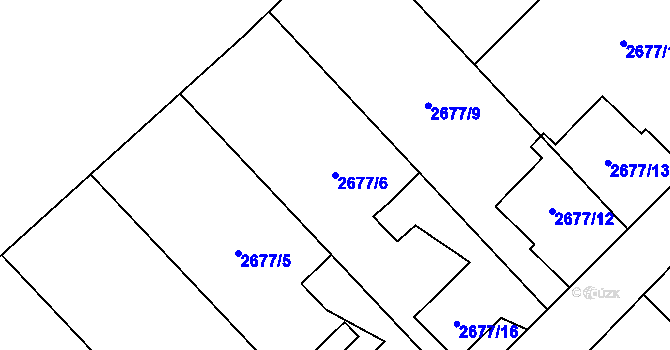 Parcela st. 2677/6 v KÚ Sviadnov, Katastrální mapa
