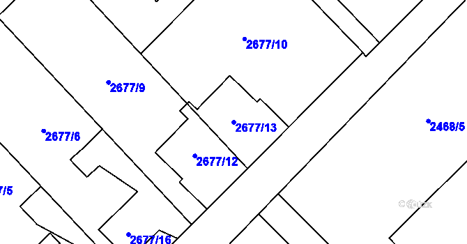Parcela st. 2677/13 v KÚ Sviadnov, Katastrální mapa