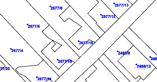 Parcela st. 2677/16 v KÚ Sviadnov, Katastrální mapa