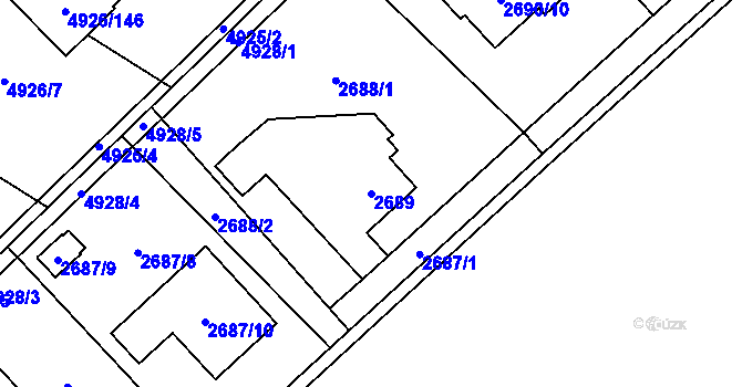 Parcela st. 2689 v KÚ Sviadnov, Katastrální mapa