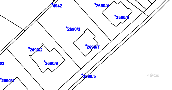 Parcela st. 2690/7 v KÚ Sviadnov, Katastrální mapa