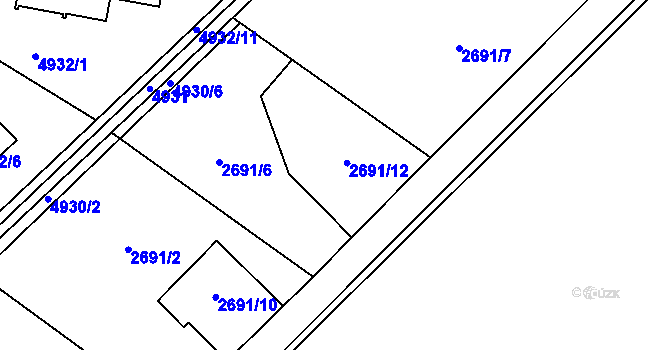 Parcela st. 2691/12 v KÚ Sviadnov, Katastrální mapa