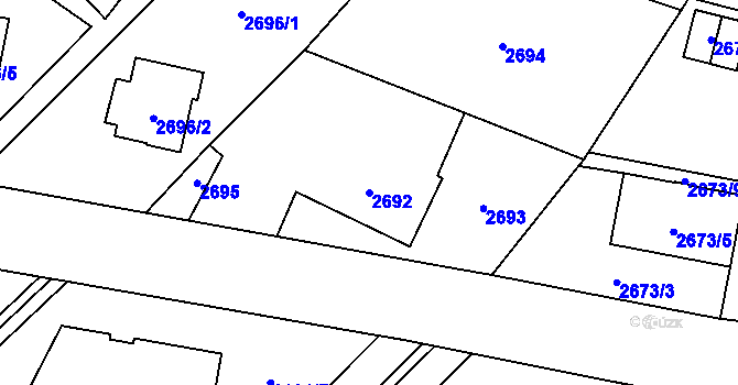 Parcela st. 2692 v KÚ Sviadnov, Katastrální mapa