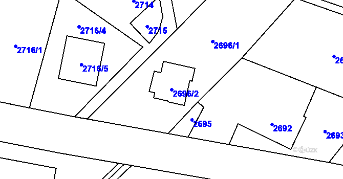 Parcela st. 2696/2 v KÚ Sviadnov, Katastrální mapa