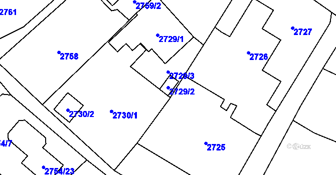 Parcela st. 2729/2 v KÚ Sviadnov, Katastrální mapa
