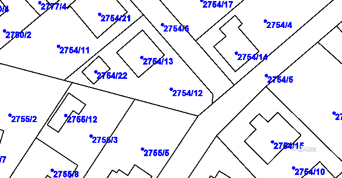 Parcela st. 2754/12 v KÚ Sviadnov, Katastrální mapa