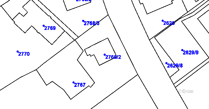 Parcela st. 2766/2 v KÚ Sviadnov, Katastrální mapa