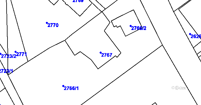 Parcela st. 2767 v KÚ Sviadnov, Katastrální mapa