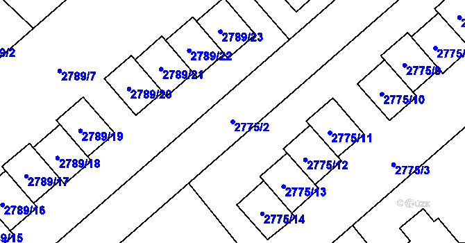 Parcela st. 2775/2 v KÚ Sviadnov, Katastrální mapa