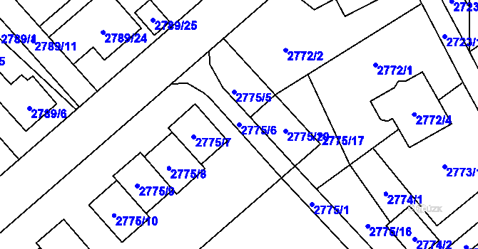 Parcela st. 2775/6 v KÚ Sviadnov, Katastrální mapa