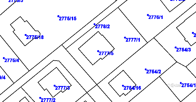 Parcela st. 2777/5 v KÚ Sviadnov, Katastrální mapa