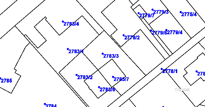 Parcela st. 2783/3 v KÚ Sviadnov, Katastrální mapa