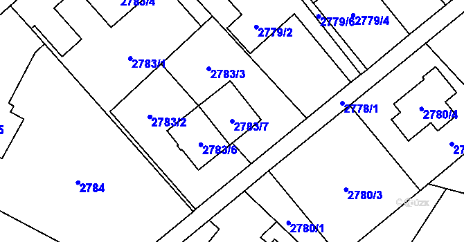 Parcela st. 2783/7 v KÚ Sviadnov, Katastrální mapa