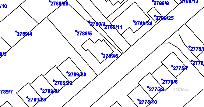 Parcela st. 2789/6 v KÚ Sviadnov, Katastrální mapa