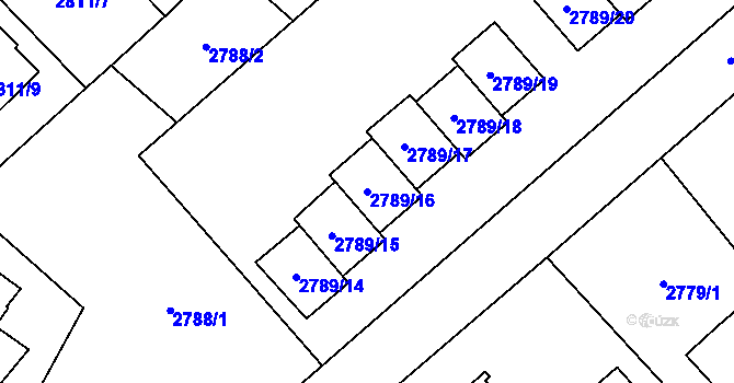 Parcela st. 2789/16 v KÚ Sviadnov, Katastrální mapa
