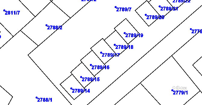 Parcela st. 2789/17 v KÚ Sviadnov, Katastrální mapa