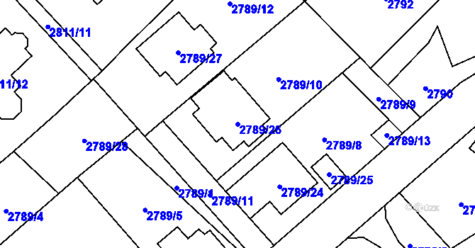 Parcela st. 2789/26 v KÚ Sviadnov, Katastrální mapa