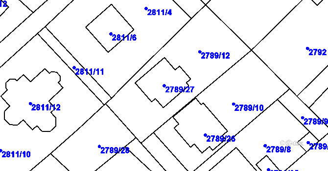 Parcela st. 2789/27 v KÚ Sviadnov, Katastrální mapa