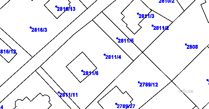 Parcela st. 2811/4 v KÚ Sviadnov, Katastrální mapa