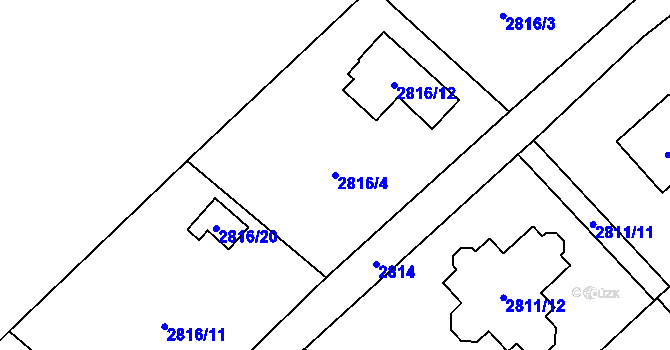 Parcela st. 2816/4 v KÚ Sviadnov, Katastrální mapa