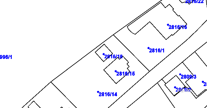 Parcela st. 2816/18 v KÚ Sviadnov, Katastrální mapa