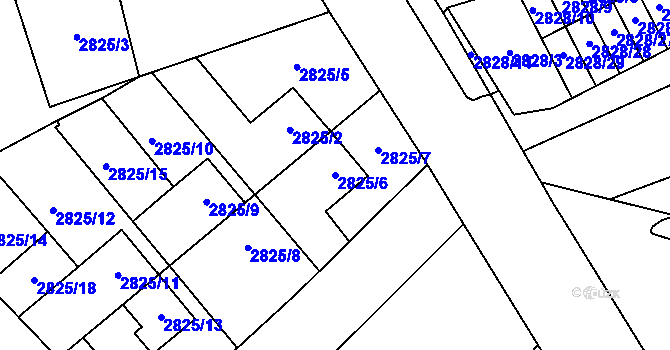 Parcela st. 2825/6 v KÚ Sviadnov, Katastrální mapa