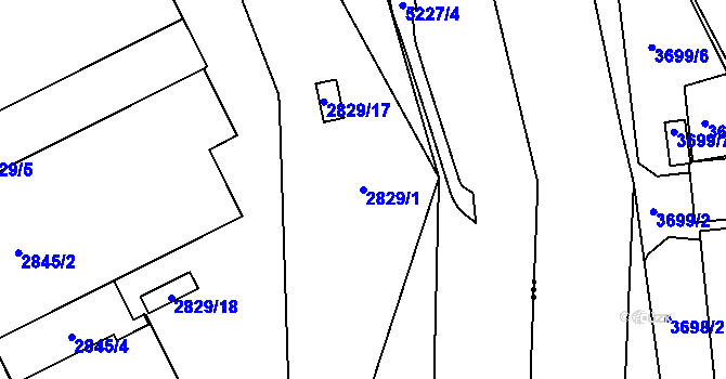 Parcela st. 2829/1 v KÚ Sviadnov, Katastrální mapa