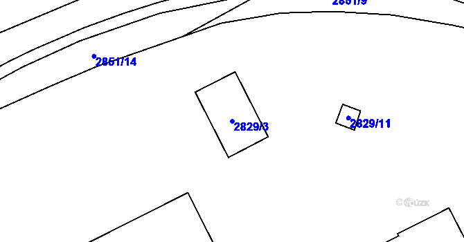 Parcela st. 2829/3 v KÚ Sviadnov, Katastrální mapa