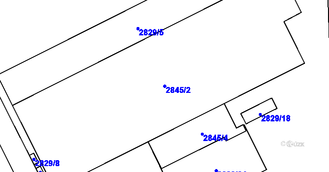 Parcela st. 2845/2 v KÚ Sviadnov, Katastrální mapa