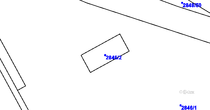 Parcela st. 2846/2 v KÚ Sviadnov, Katastrální mapa