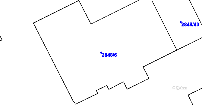 Parcela st. 2848/6 v KÚ Sviadnov, Katastrální mapa