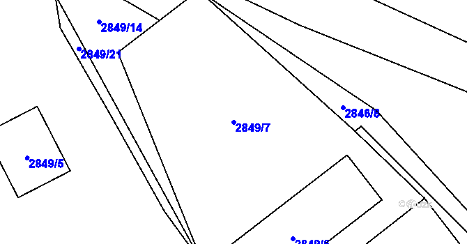Parcela st. 2849/7 v KÚ Sviadnov, Katastrální mapa