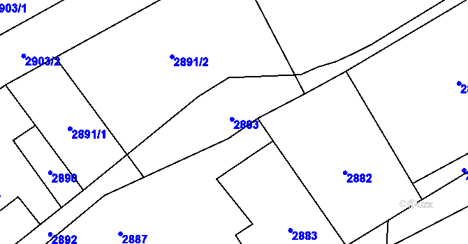 Parcela st. 2893 v KÚ Sviadnov, Katastrální mapa