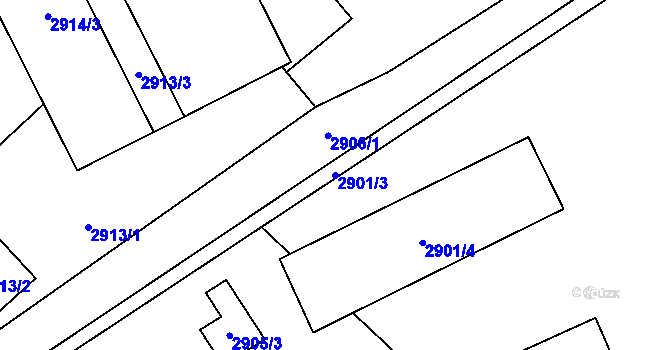 Parcela st. 2901/3 v KÚ Sviadnov, Katastrální mapa