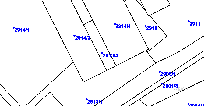 Parcela st. 2913/3 v KÚ Sviadnov, Katastrální mapa
