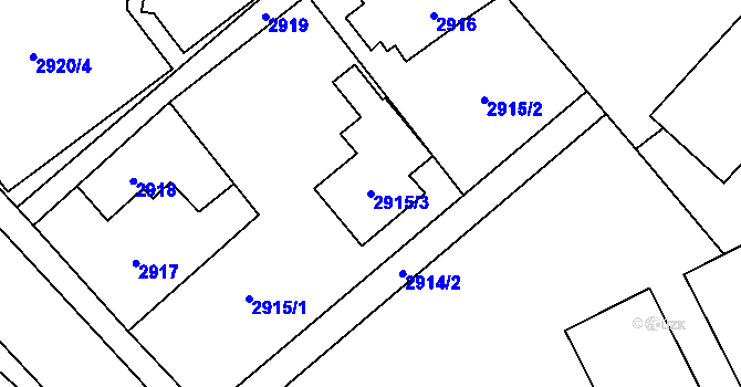 Parcela st. 2915/3 v KÚ Sviadnov, Katastrální mapa