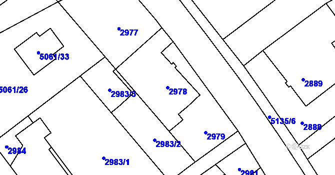 Parcela st. 2978 v KÚ Sviadnov, Katastrální mapa
