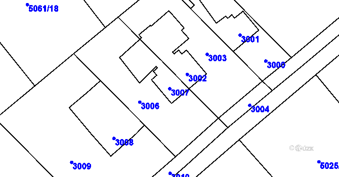 Parcela st. 3007 v KÚ Sviadnov, Katastrální mapa